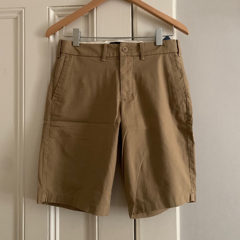 Abercrombie & Fitch Stretch Flat Front Khaki Shorts size 29 11" inseam